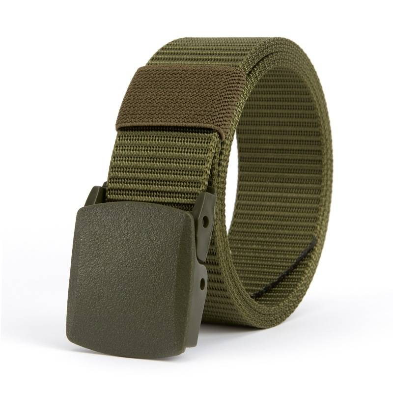 Men's Nylon Belt With Plastic Buckle, Anti Allergic, Student Military Training Belt, Versatile Outdoor Tactical Canvas Belt_voghion.com