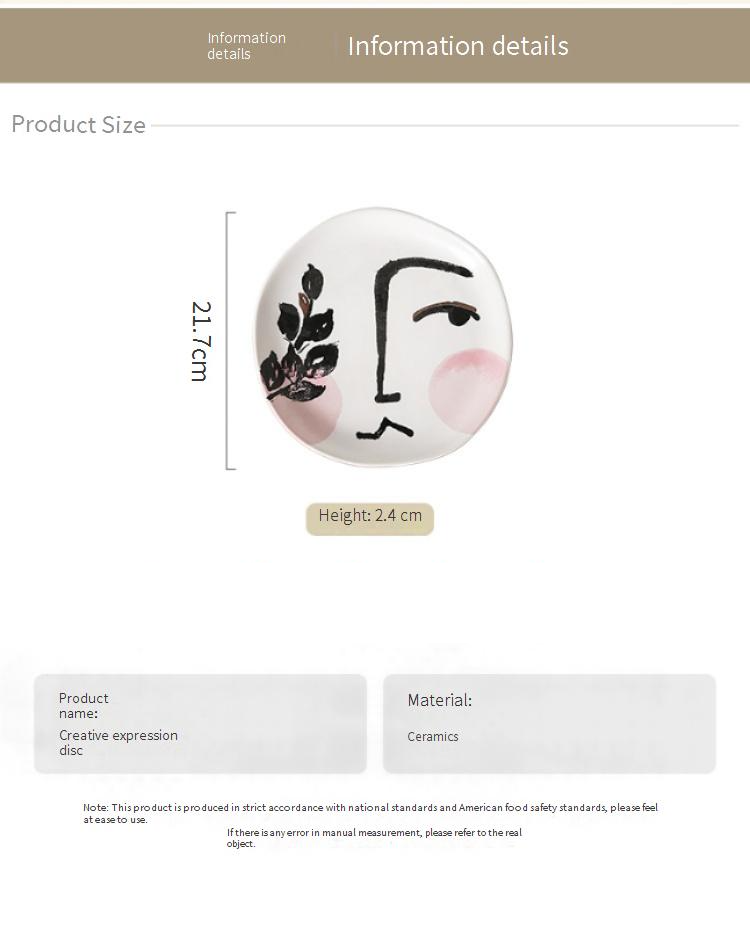 Abstract Face Design Coffee Mug Set - Minimalist Ceramic Cups With Saucers Artistic Oil Painting Style For Breakfast & Tea Time_voghion.com