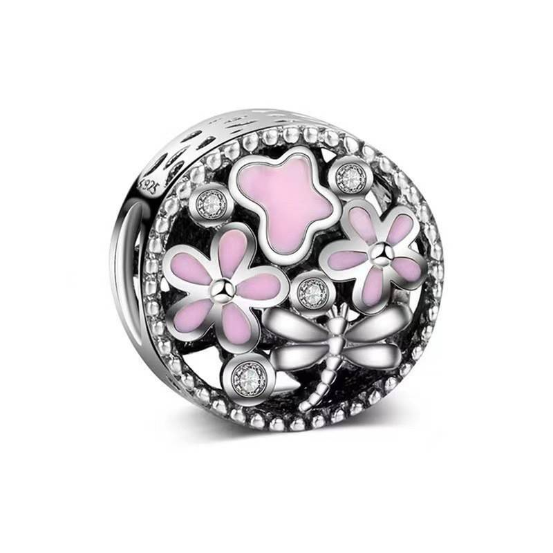 Jewelry Findings & Components Classic Pink Mom Pendant Alloy Happy Birthday Beaded DIY Bracelet_voghion.com