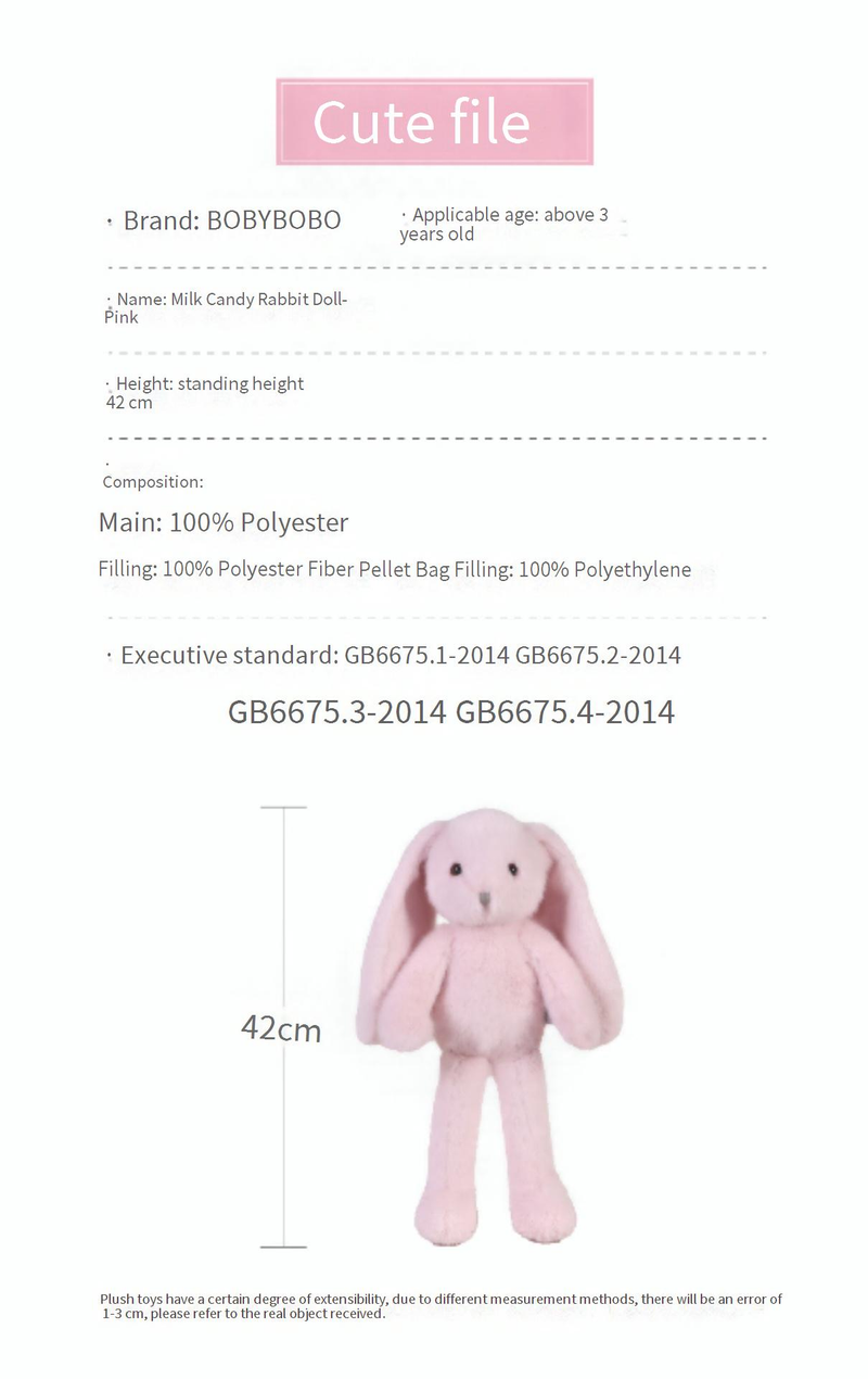 Kuscheltiere BOBYBOBO Rosa Langbeiniges Kaninchen Plüschtier Kinderbegleiter Trostpuppe Freundin Geburtstagsgeschenk Neu_voghion.com