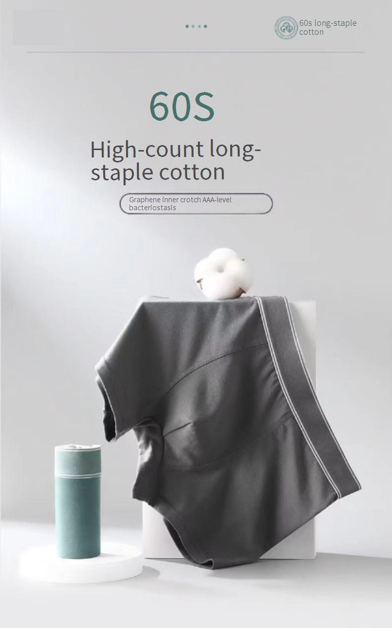 Men's Premium 60s Long-Staple Cotton Underwear - Breathable, Anti-Bacterial, Plus Size (Up To 260 Lbs) - Graphite Lined Gusset For Comfort & Hygiene_voghion.com