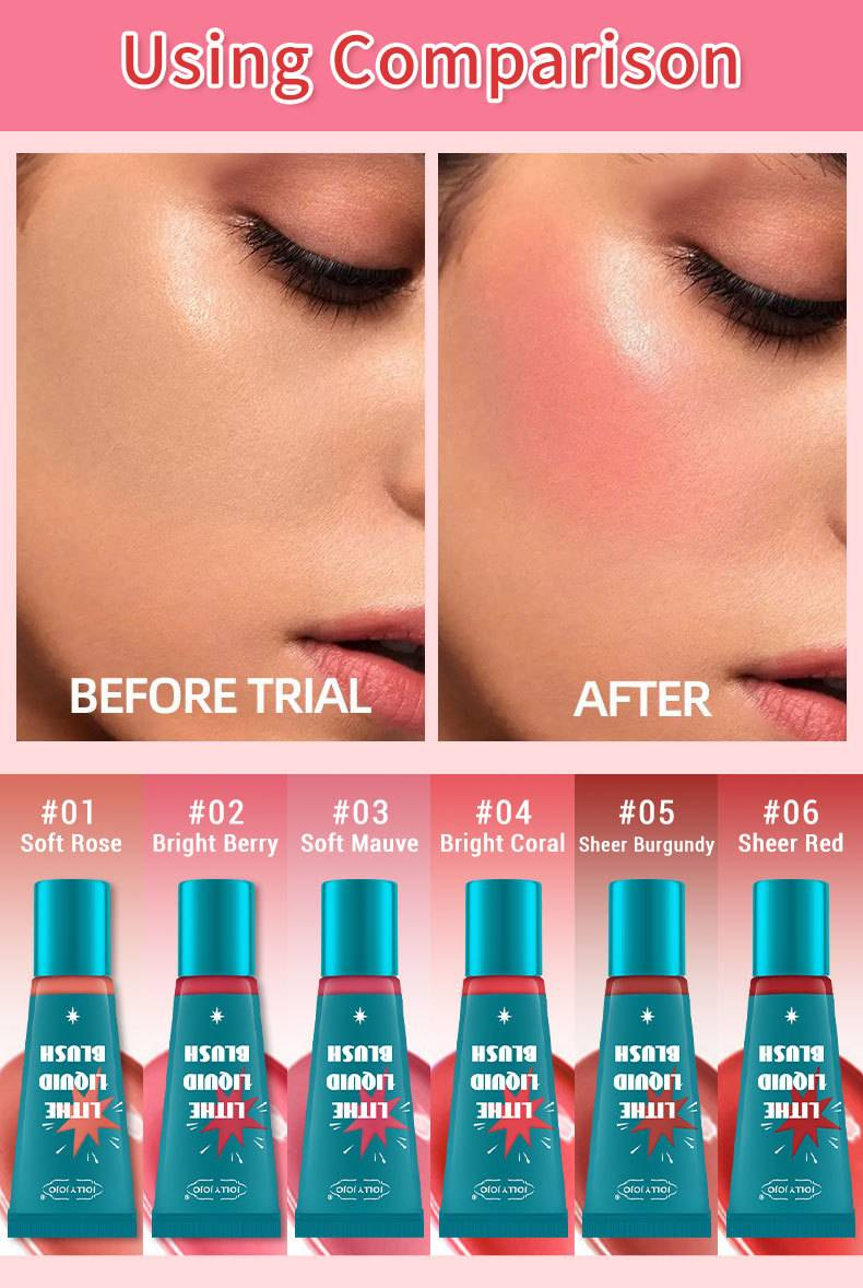 JOLLYJOJO Liquid Blush: Vielseitig einsetzbar für Lippen und Wangen, natürliche Kontur, glatt und zart, Einzelfarbe_voghion.com