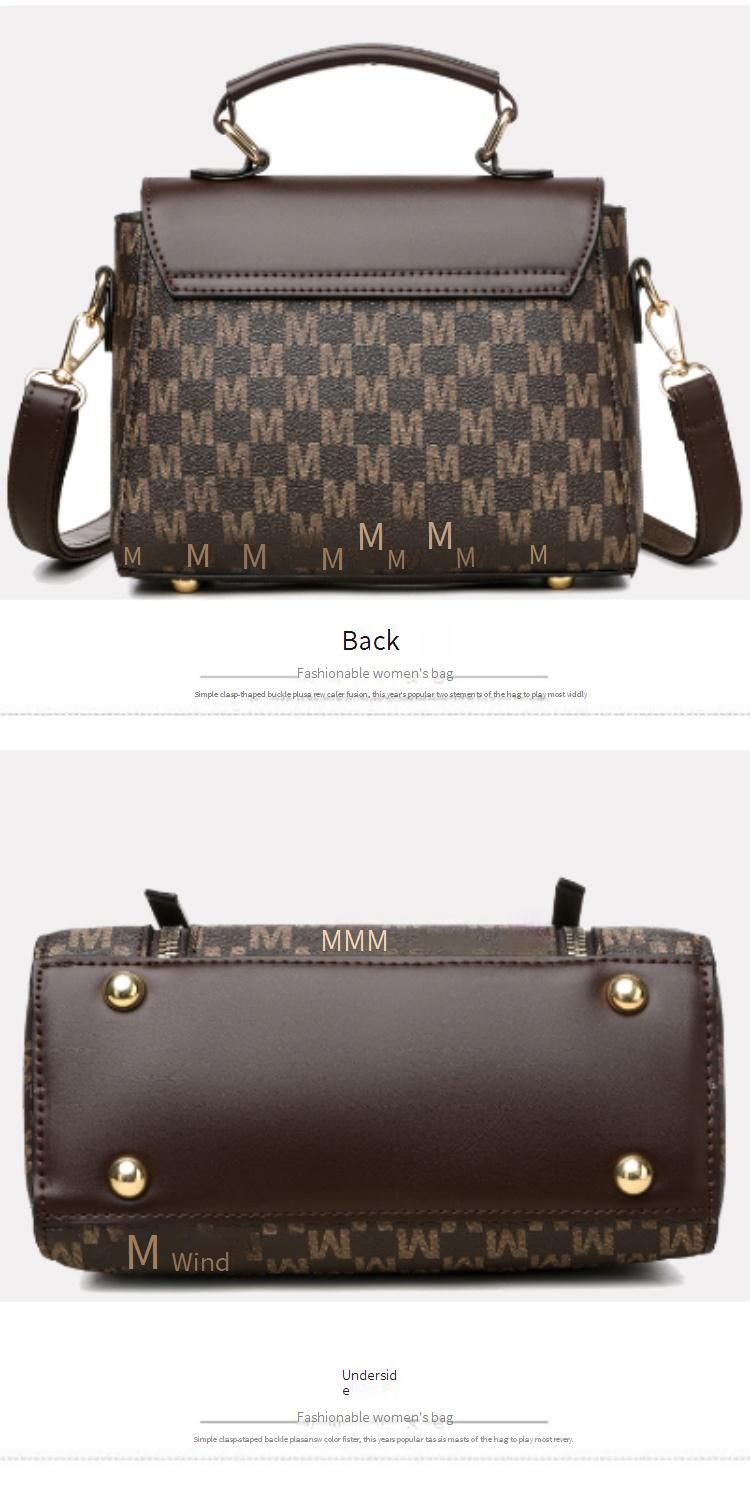 Vintage-Inspired Structured Shoulder Bag For Women - Classic Retro Crossbody & Handbag With Zipper Closure, PU Leather, Medium Size_voghion.com
