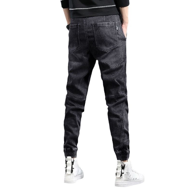 Schwarze Jeans für Herren, lockere Passform, konische Jogginghose für große und große Größen, bequeme Hip-Hop-Streetwear, lässige Haremshose_voghion.com