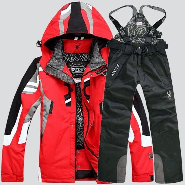 Men's Waterproof Ski Jacket & Pants Set – Winter Thermal Snowsuit For Outdoor Sports (Blue, Red, Black, Grey, Orange, White) – S/M/L/XL/XXL_voghion.com