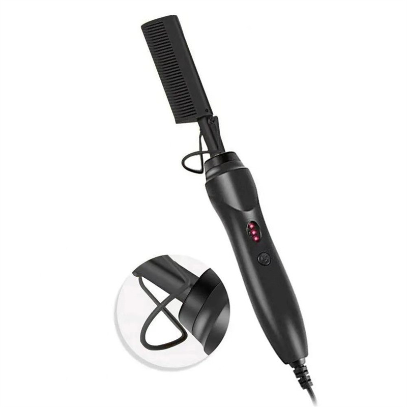 Elektrische Haarglättungsbürste aus Kupfer – 2-in-1-Styling-Tool für glattes und welliges Haar zu Hause (schnelles Aufheizen und Anti-Frizz)_voghion.com