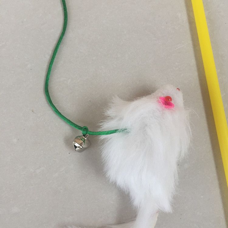 Jouet pour animaux de compagnie, grande tige, souris blanche, baguette, fournitures pour chats_voghion.com
