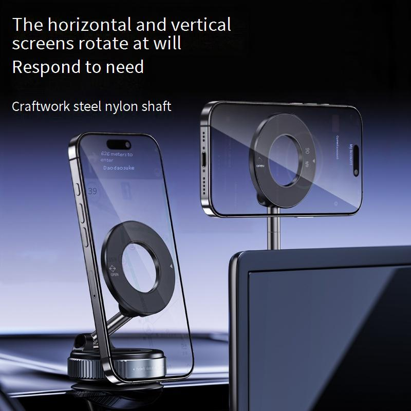 Suporte de telefone para carro giratório 360° com forte ventosa a vácuo, suporte magnético universal para telefone, navegação viva-voz estável para dirigir_voghion.com
