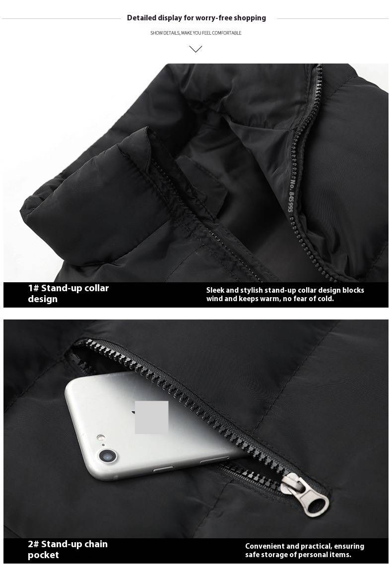 Gilet invernale spesso da uomo, giacca senza maniche con cerniera slim fit, caldo gilet imbottito in poliestere con tasche multiple, capospalla casual con collo alto_voghion.com