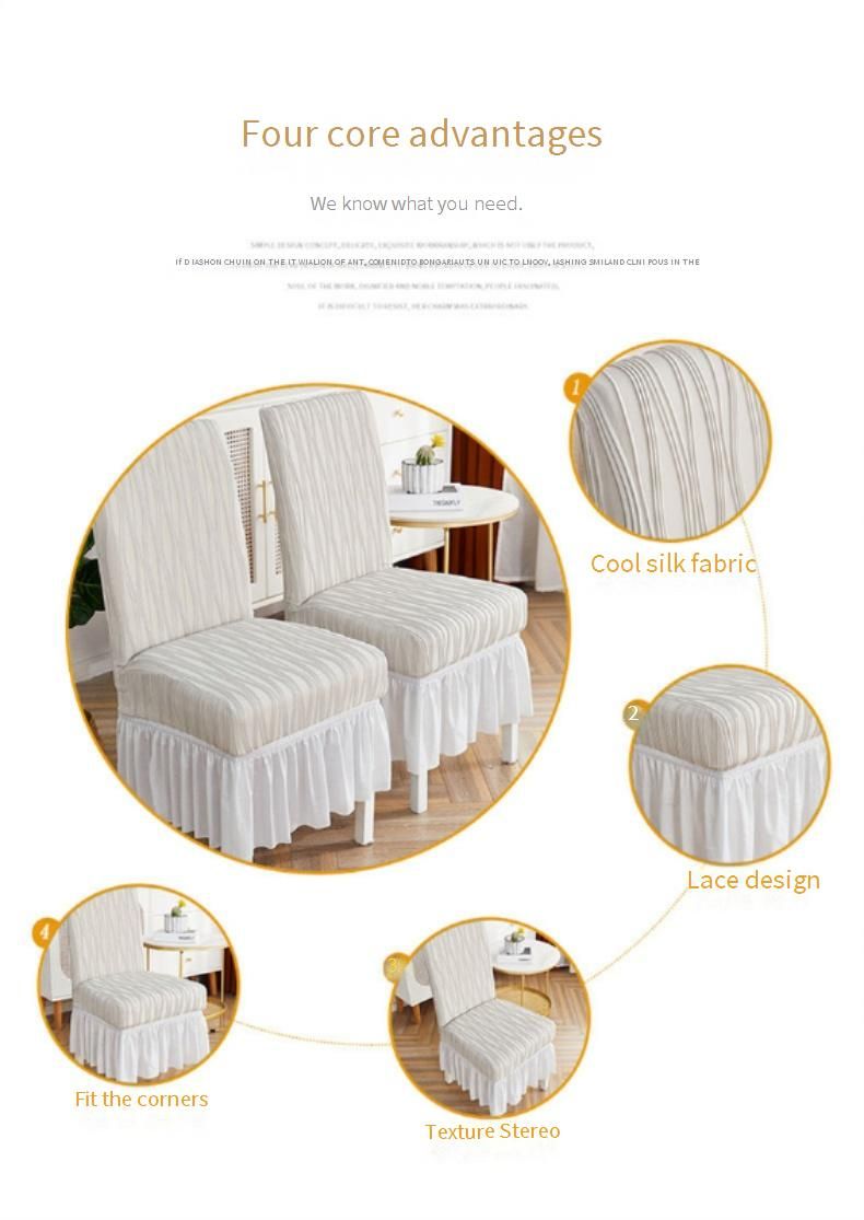 Stretchable Elastic Dining Chair Covers Set - Dustproof, Breathable & Cool-Touch Polyester Fabric, Universal Fit For Home, Hotel & Restaurant_voghion.com