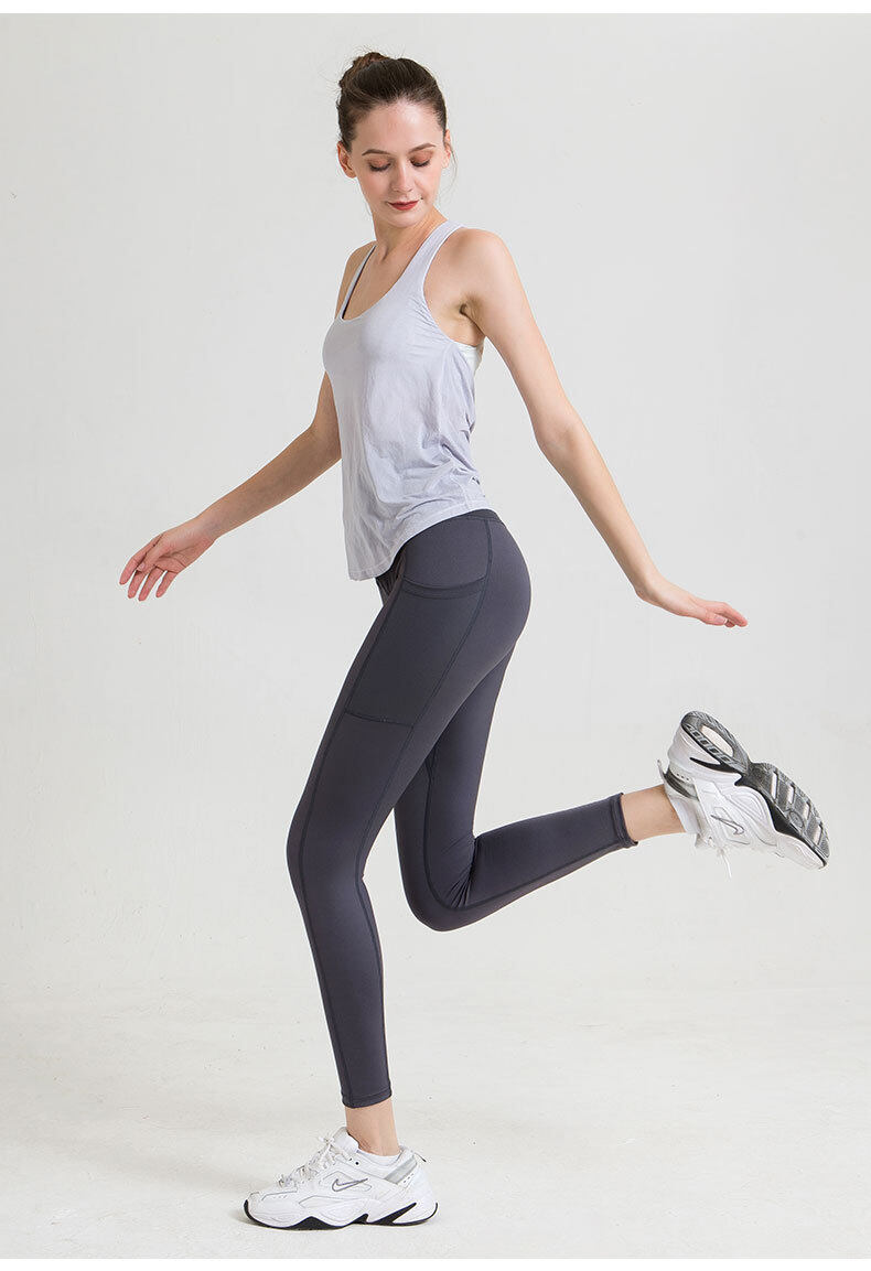 SUPERFLOWER 2 w 1 Sport Vest Open Back Women's Yoga Tank z biustonoszem w środku Gym Loose Fiess Running Sleeveless Top_voghion.com