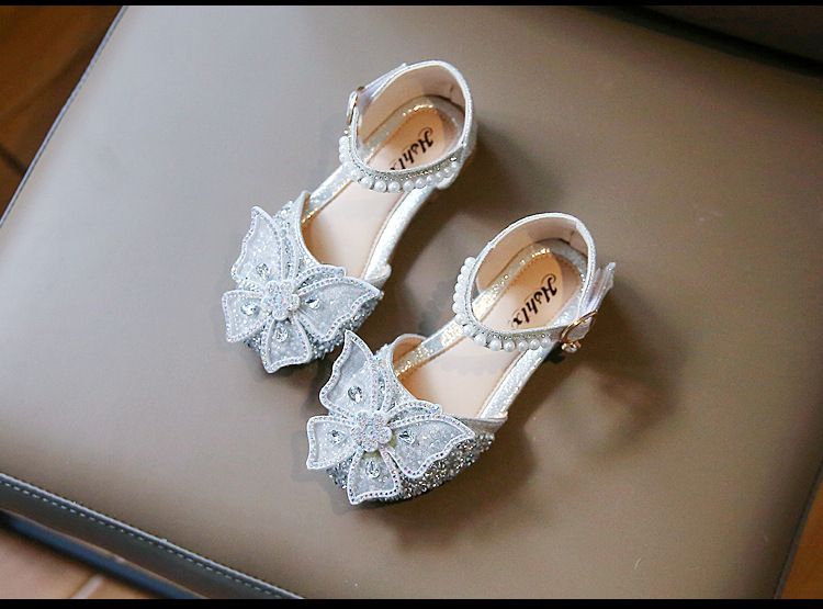 2025 Spring Cross Border New Bow Pearl Sandals Children's Single Shoes High Value Princess Shoes Girls' Small Leather Shoes_voghion.com