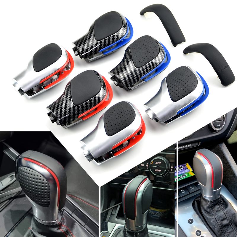 Suède lederen pookknop versnellingspook zijkap DSG embleem voor VW Golf golf 7 R GTI Passat B7 B8 CC R20 Jetta 6 GLI_voghion.com