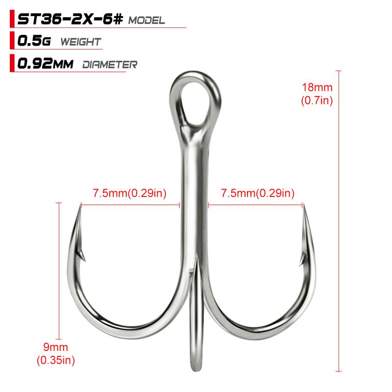 Lure Treble Bright Tin Fish With Barbs Triple Anchor Double Reinforced High Carbon Steel Bait Hook Fishing Gear_voghion.com