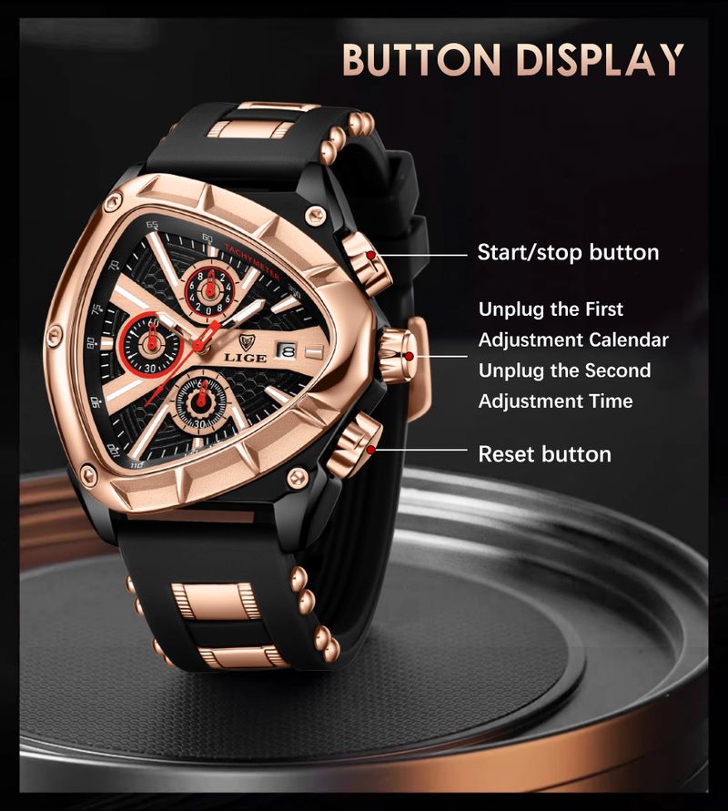Men's Fashion Quartz Watch With Waterproof, Calendar, And Luminous Features - Stylish Casual Wristwatch With Mineral Glass And Silicone Strap_voghion.com