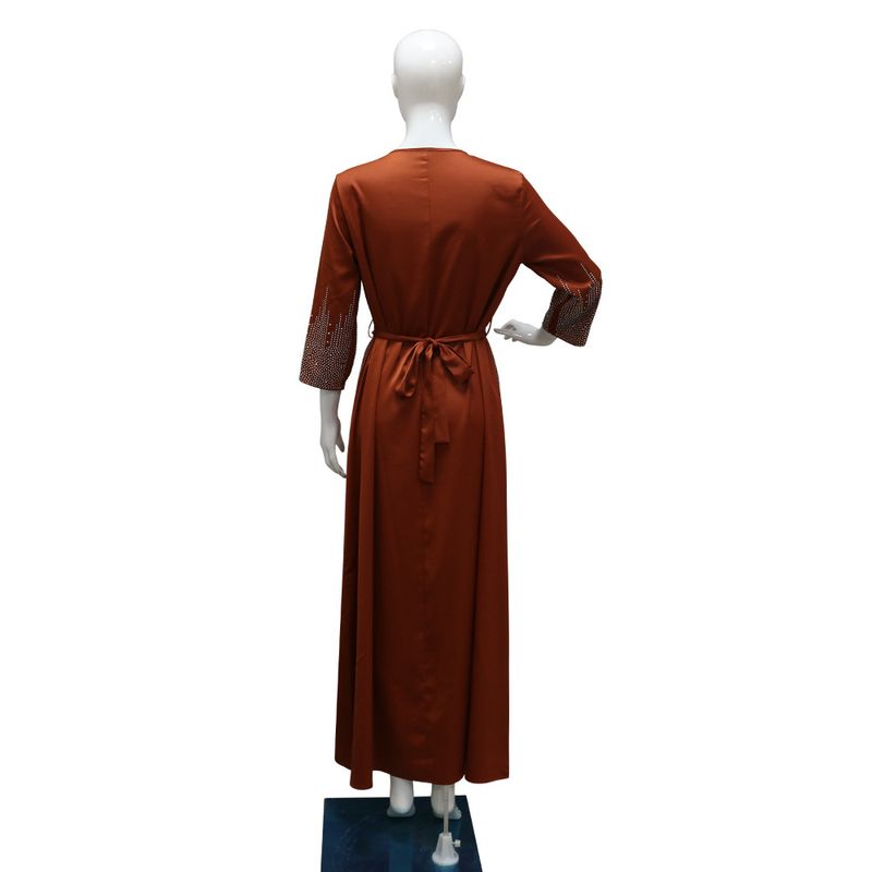 XQY500247 Vestido muçulmano marroquino com rosto forjado para o Oriente Médio, vestido árabe de Dubai, vestido de noite luxuoso e moderno com diamantes_voghion.com