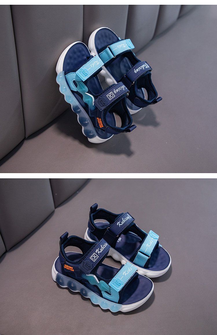 Sandali sportivi arcobaleno per bambini 2024 Estate Nuovo antiscivolo Suola morbida verso l'esterno Indossare scarpe da spiaggia aperte per ragazzi e_voghion.com