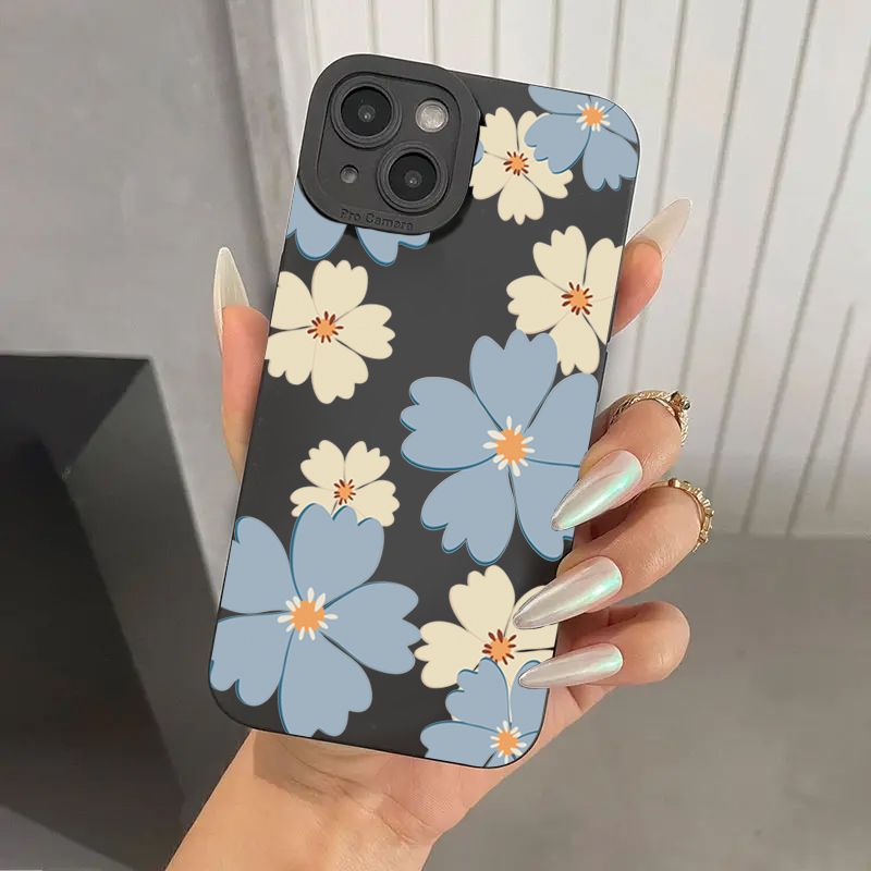 Summer Blue Large Flower Phone Case For Xiaomi Mi 14 13 12T 13T 11T Pro 11 Lite 5G NE Poco F6 F5 X5 X3 Pro Silicone Soft Cover_voghion.com