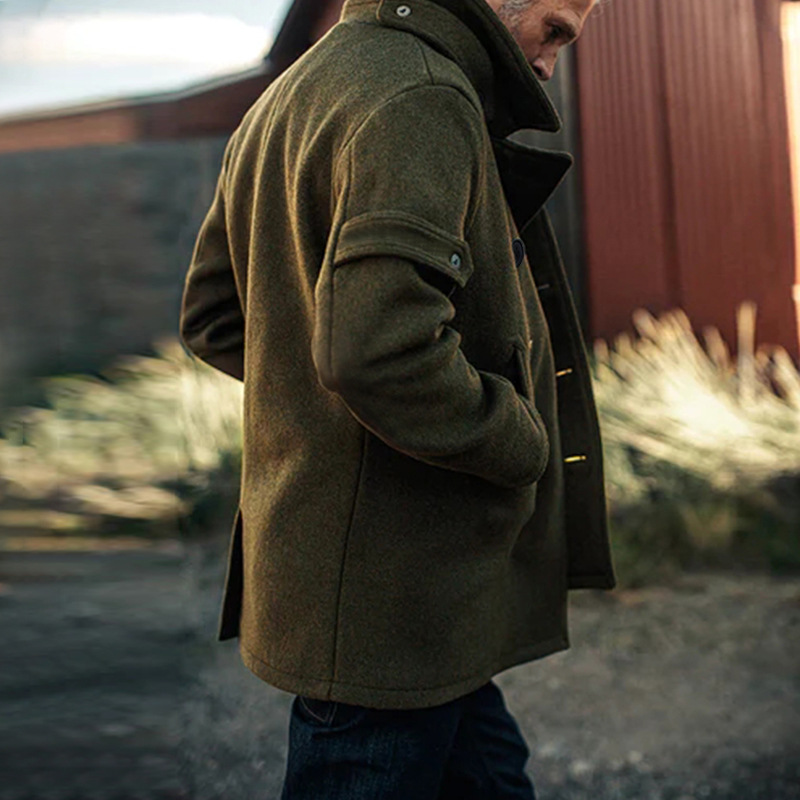 ActiveGo ActiveGo 2025 Giacca invernale da uomo transfrontaliera, stile europeo americano, tinta unita, cappotto di lana da uomo_voghion.com