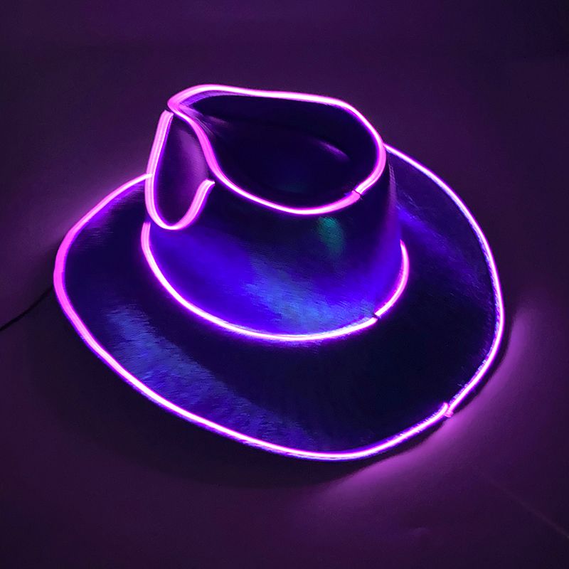 Heißer Verkauf LED Perlglanz Cowboy mit Lichtern Western Cowgirl Hut Geburt Halloween, Wired, Holi Mode Cool Sommer Meer_voghion.com