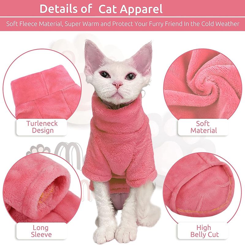 Gatti caldi d'inverno, maglioni a collo alto per gattini, abbigliamento da donna per cani di piccola e media taglia, giacca per gatti, cappotto per cuccioli, di PawParty Store_voghion.com