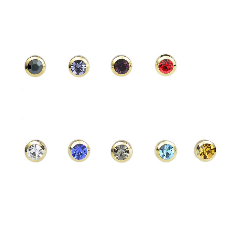Herrenschmuck Messingkern Mehrfarbige Kristall Krawattennadel Krawattennadel Anstecknadel Knopf Hemd Strass Kleine Brosche_voghion.com