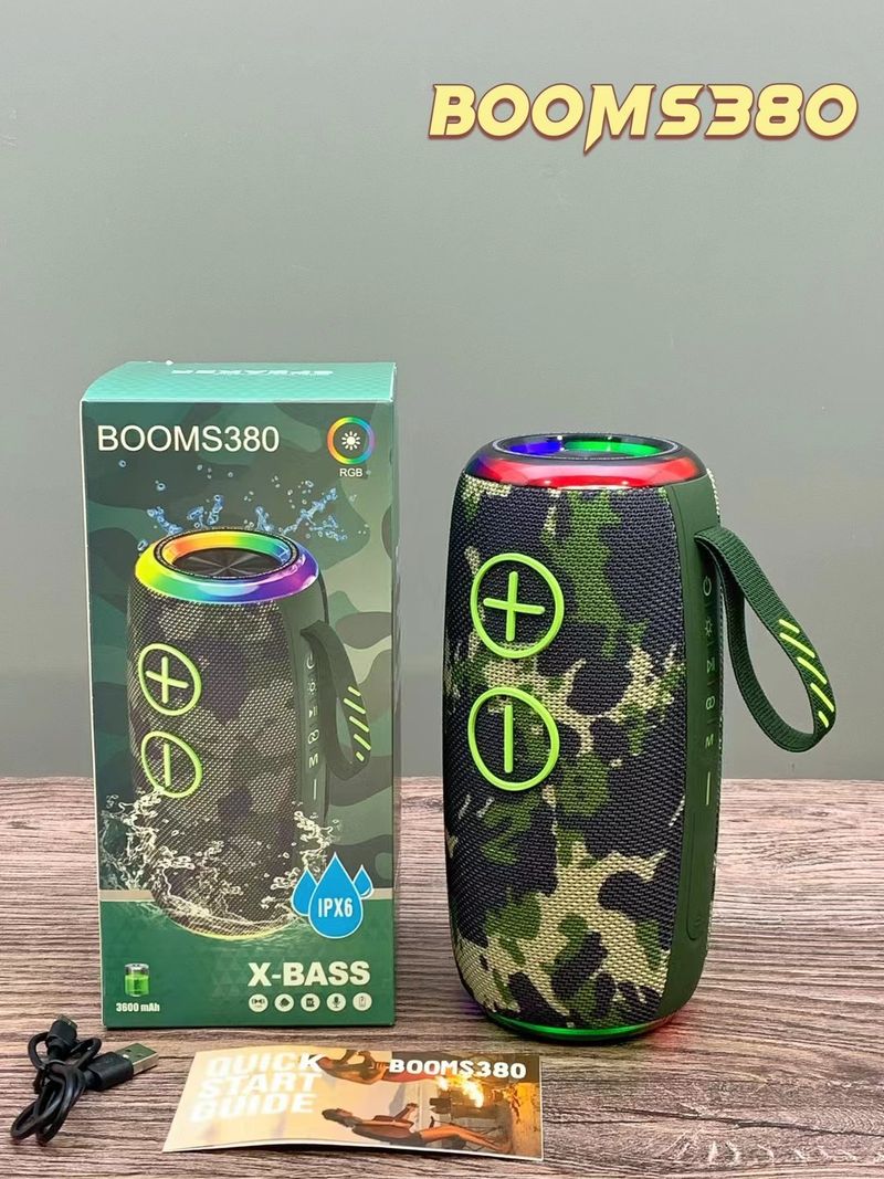 BOOMS380 wireless Bluetooth RGB portable handheld subwoofer waterproof speaker with high power 30W_voghion.com