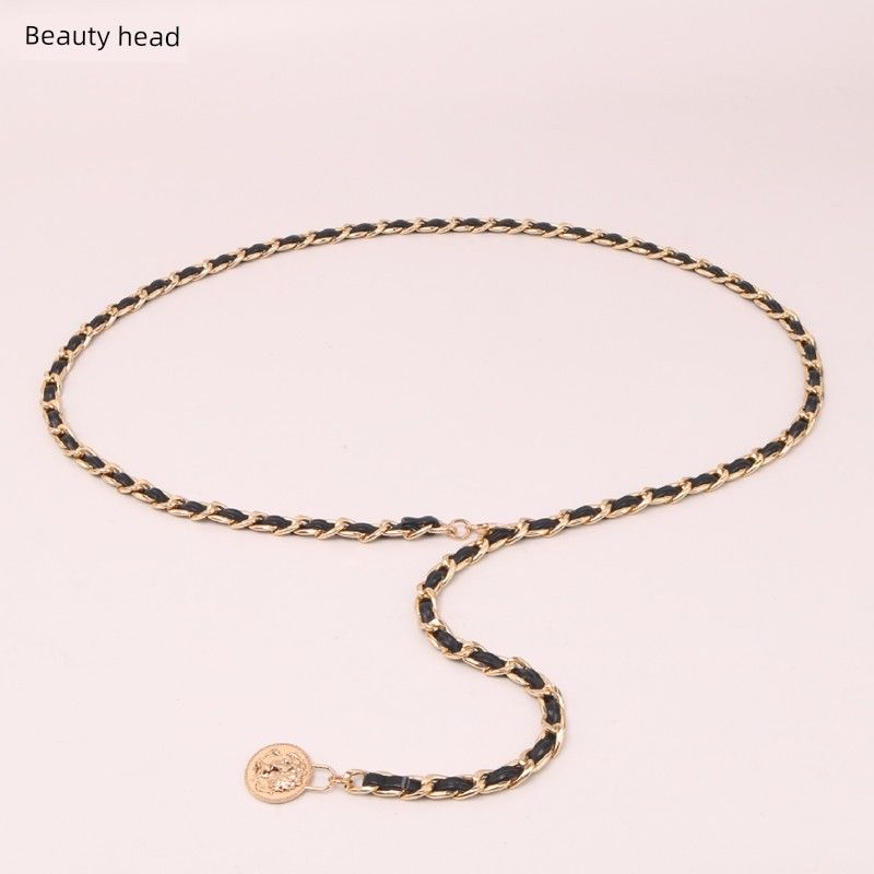 Women's Summer Skirt Suit Fashion Woven Waist Chain_voghion.com