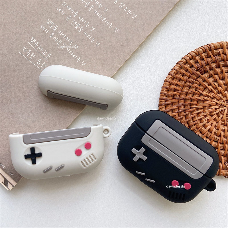 Per AirPods Pro 1 2 Custodia per auricolari da gioco retrò alla moda per Airpods Pro 1 2 Custodia per cuffie in silicone Gameboy 3D carina con portachiavi_voghion.com
