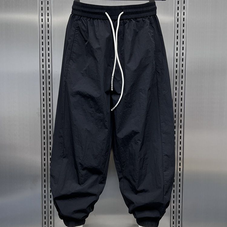 Men’s Clothing Summer Thin Outdoor Quick Drying Sports Pants Men's Trendy Loose Large Size Wide Leg Casual Nine Point Cuff Harem Pants_voghion.com