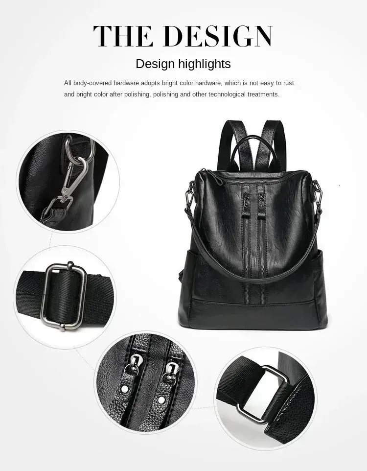 Zaino da donna in vera pelle da 13 pezzi, borsa da viaggio alla moda, casual, morbida, a tracolla 250514_voghion.com