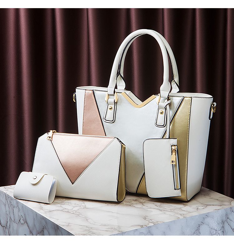 2024 new fashionable single shoulder diagonal women's hand-held cross pattern mother and child bag, color blocked four_voghion.com