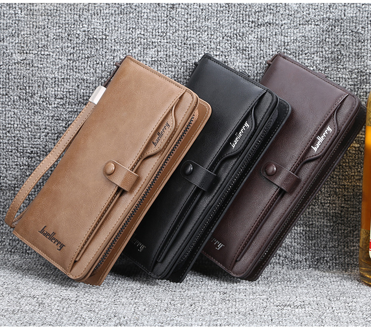 BAELLERRY/punge Seneste vintage lange tegnebøger til mænd Højkvalitets multifunktionelle mobiltelefontasker Håndtasker_voghion.com