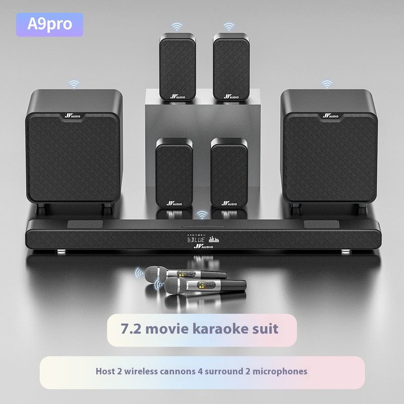 2022 Trådbunden subwoofer Surround hemmabio TV, mobiltelefon karaoke ljudkombination_voghion.com