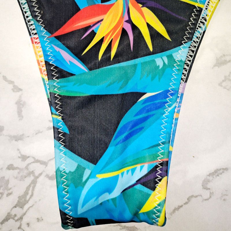 New Printed Women's Sexy Two-Piece Bikini Brazilian Hot Spring V-String Swim Bottoms_voghion.com