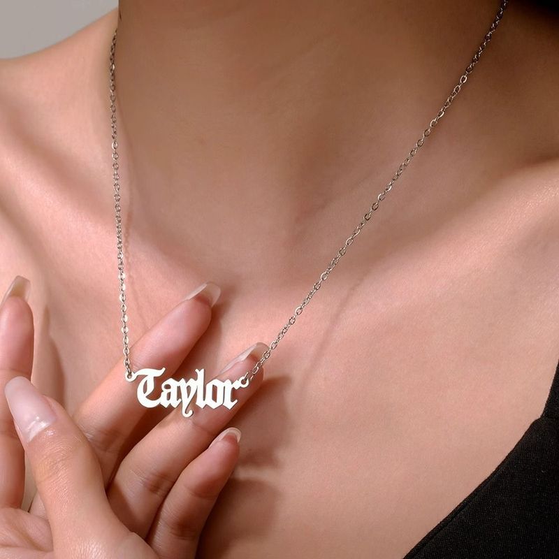 Personalized Necklace English Simple Gift Jewelry Pendant Letter Name Summer_voghion.com