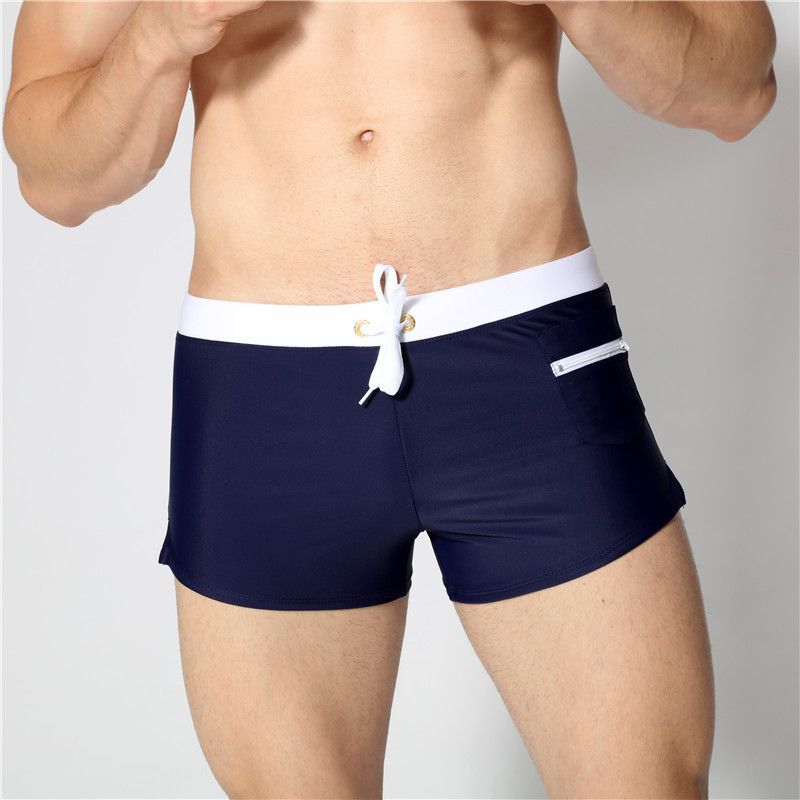 Calção de banho masculino de secagem rápida com bolsos frontais - Proteção solar FPS 50+ para praia e piscina (calção de banho com 12,7 cm de comprimento interno, preto/azul/azul-marinho)_voghion.com