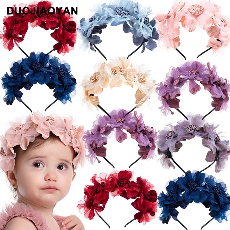 Fascia per capelli con fiori per bambini in tessuto con margherita e girasole, accessorio per capelli con foto, in vendita in Europa e America_voghion.com