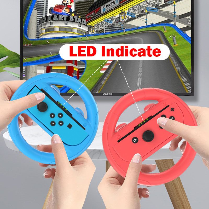 2 Pcs/Lot Racing Steering Wheels OLED Joy Con Controller Handle Grips For NS Switch Gaming Accessories_voghion.com