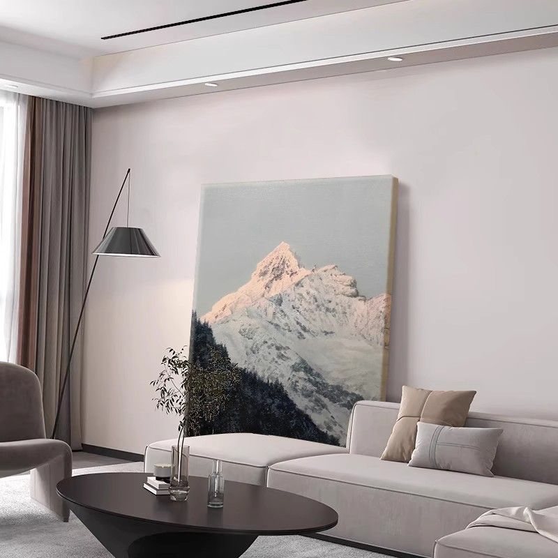 Handgemalte Ölgemälde "Sonnenlicht auf goldenen Bergen" Eingang hängen Wohnzimmer Sofa Hintergrund dekorative Textur Chinesisch_voghion.com