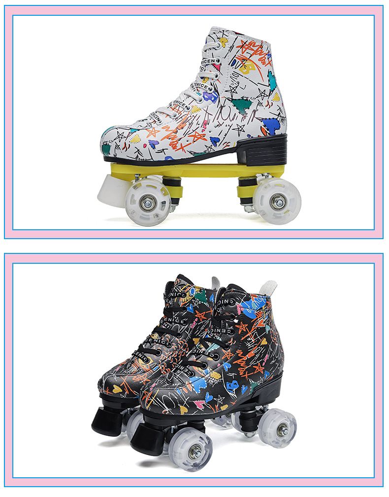 Erwachsene Zweireihige Skates Kinder Vierrad Skates Erwachsene Männer Und Frauen Rollschuhe Flash_voghion.com