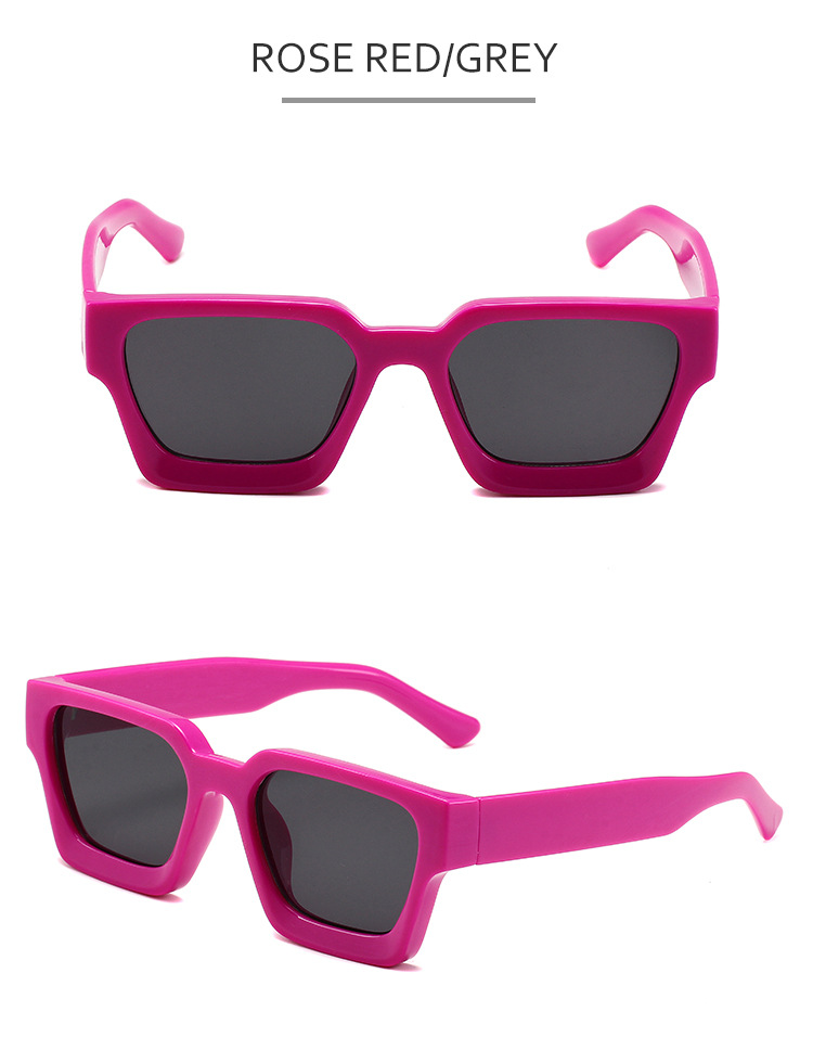 Lunettes de soleil carrées à monture épaisse – Lunettes PC surdimensionnées tendance pour hommes et femmes, tendances de la mode, très populaires_voghion.com