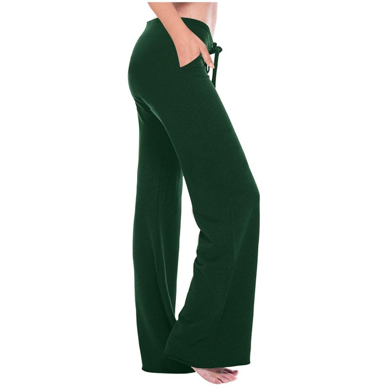 Pantalon de yoga décontracté et polyvalent pour femme, taille élastique, avec insert oblique, collection automne/hiver 2023_voghion.com