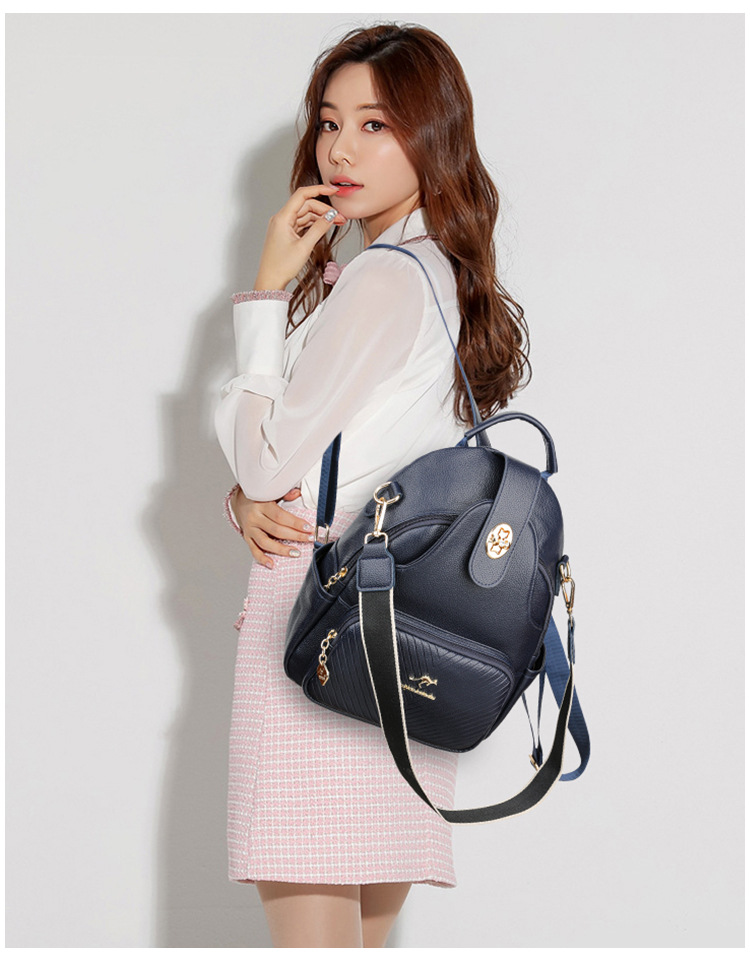 2024 New Soft Leather Backpack For Women's Fashion Leisure Large Capacity Multi Functional Backpack Versatile Outgoing Backpack_voghion.com