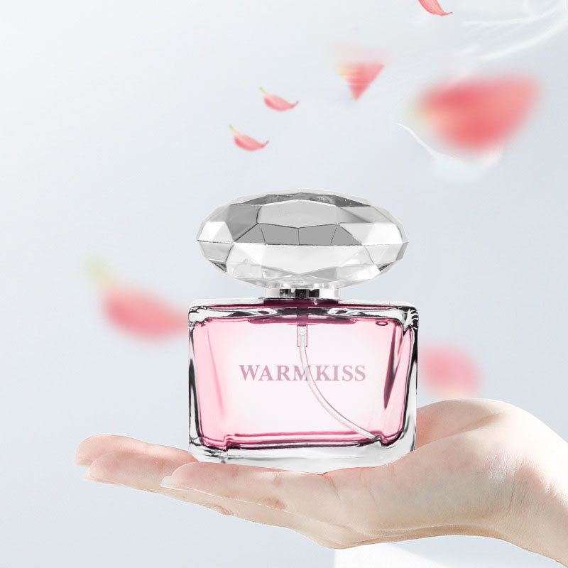 WARISS Pink Crystal Diamond Women's perfume Fresh, Natural and Lasting eau de toilette Student Fair Online Red 50ml_voghion.com