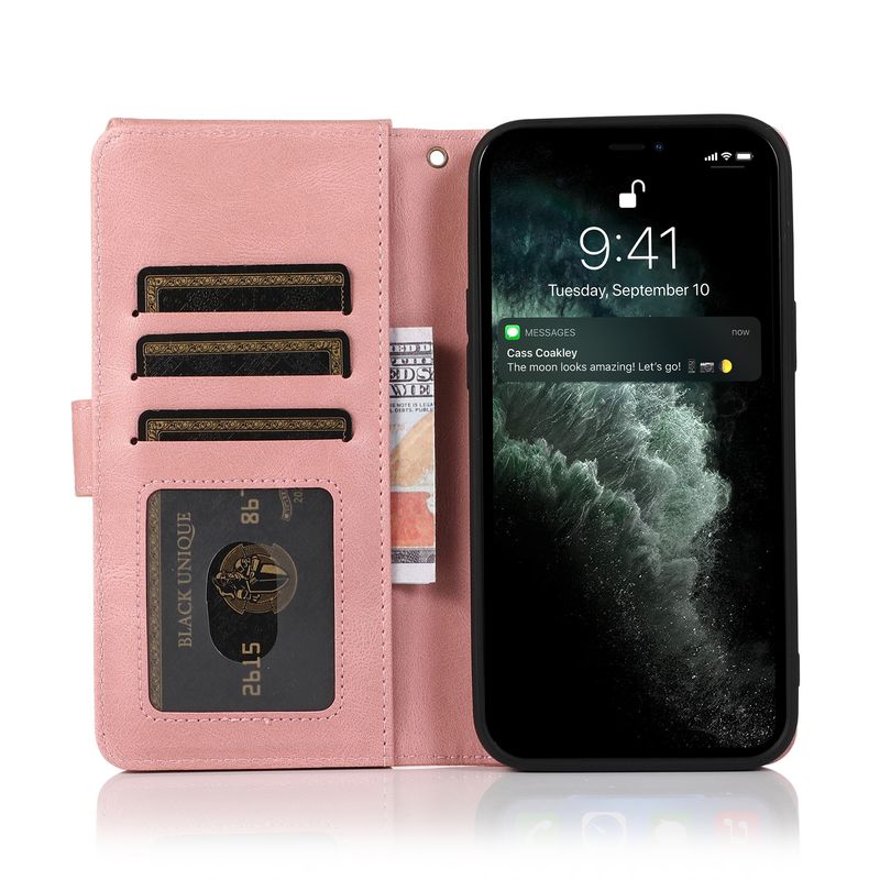 Mobile Phone Case Suitable For Iphone14 Leather Case Nine Carabiner Multifunctional Apple 14plus Skin-Sensitive Mobile Phone Protective Case_voghion.com