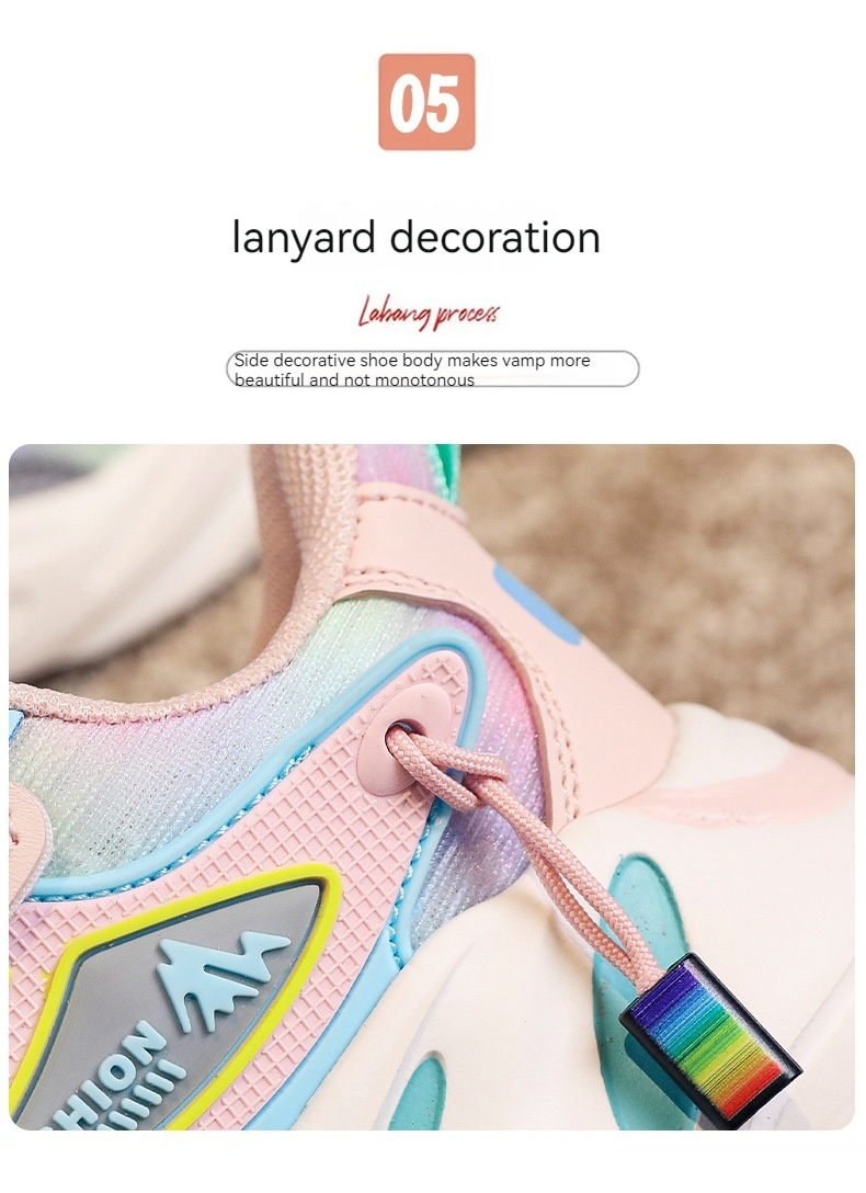 Mädchenschuhe Frühling und Herbst Neue Mesh-Sommer-Kindersportschuhe Obermaterial aus Leder, lässige Laufschuhe für große Jungen_voghion.com