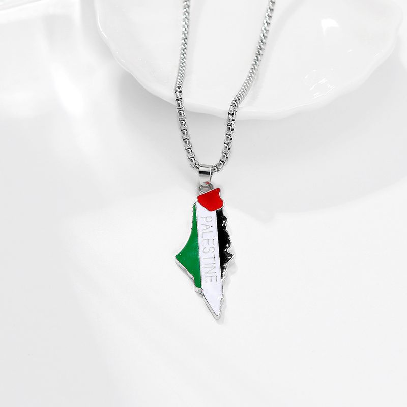 Palestine letters Palestine map flag keychain pendant decoration metal pendant accessories factory direct supply_voghion.com