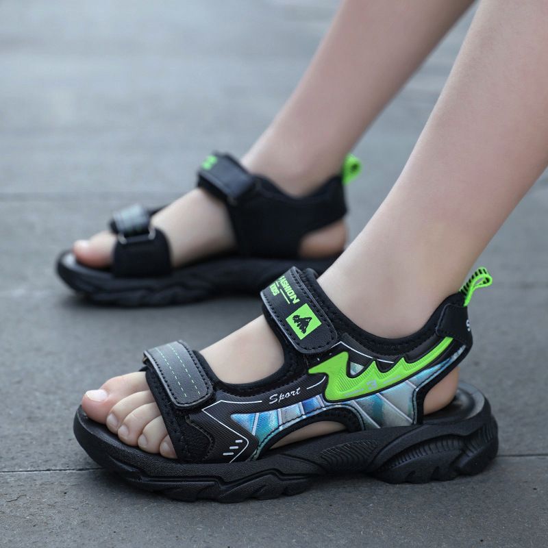 Sandali per ragazzi di qualità imbattibile, estate 2025, nuovi sandali di medie dimensioni per bambini, punta aperta, fondo morbido, leggeri, con velcro e cuscino d'aria, casual, da spiaggia_voghion.com