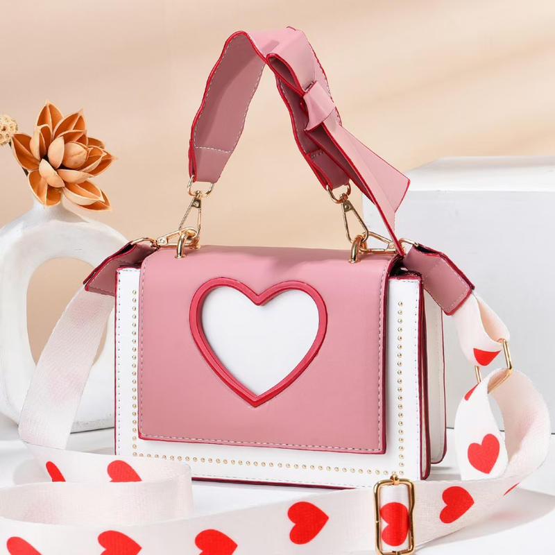Široký ramenní popruh Malá čtvercová kabelka přes rameno Dámská všestranná niková designová kabelka High End Sensitive Heart Velkoobchod_voghion.com